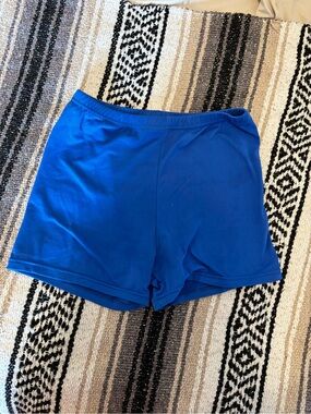 Royal Blue Basic Elastic Waist Shorts
